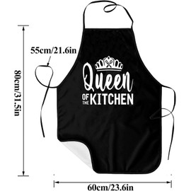 Dumoldpa 2Pcs Apron Waterdrop Resistant King & Queen Aprons Funny Cooking Kitchen Aprons for Women Men Chef Valentine's Day Gifts Wedding Gifts for Couple Cool Bridal Engagement Gifts