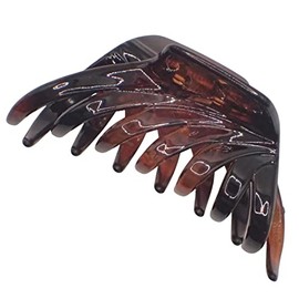 Topkids Accessories 9cm Black or Brown Tort Hair Claw Clip, Detailed Hair Claw for Women & Girls, Thick Hair Claw, Hair Clips Women Claw Clips, Medium Clamps & Claws for Thick Hair (Tort Swept Tooth)