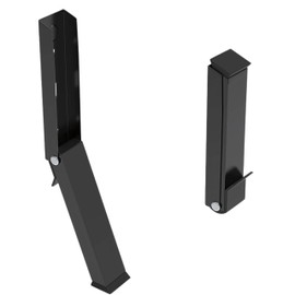 Door Stopper, Foldable, Strong Double-Sided Tape, Can Be Operated With One Foot, For Front Doors, 11.0 x 1.6 inches (28 x 4 cm), Stylish, Black, Office, Stainless Steel