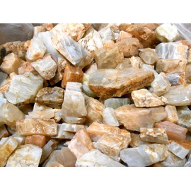 Rockhound's 1st Choice Rock Tumbler Gem Refill Kit - Natural Moonstone Rough from India - 8 oz New!