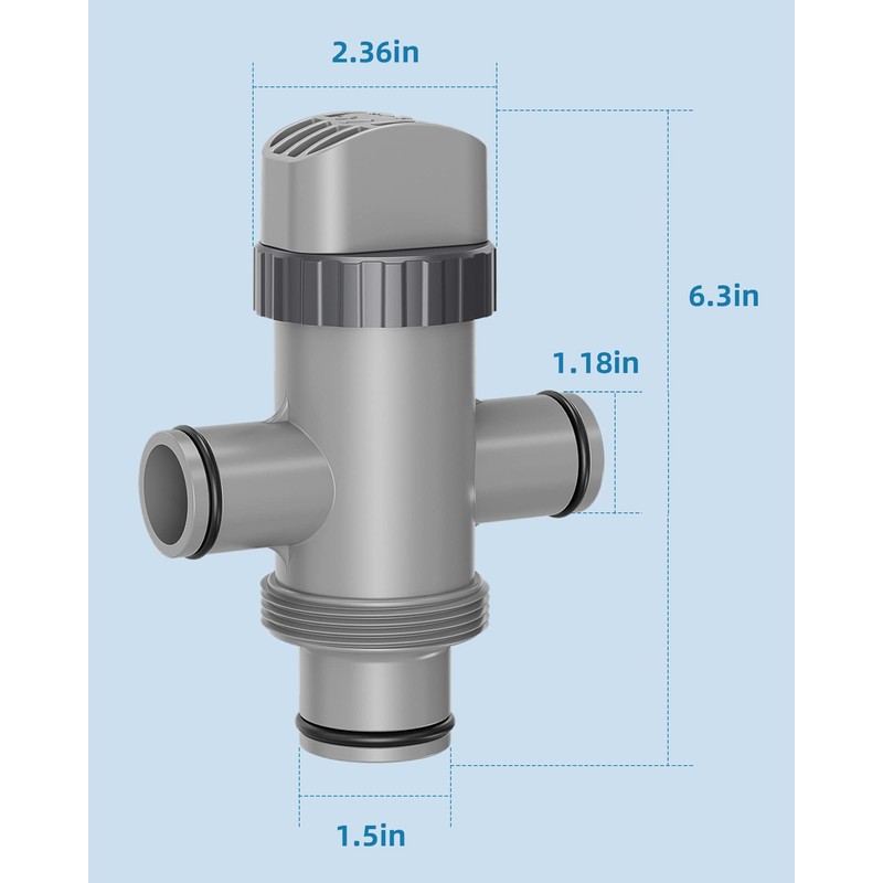 SHAPON Dual Split Hose Plunger Valve Compatible with Intex Pool