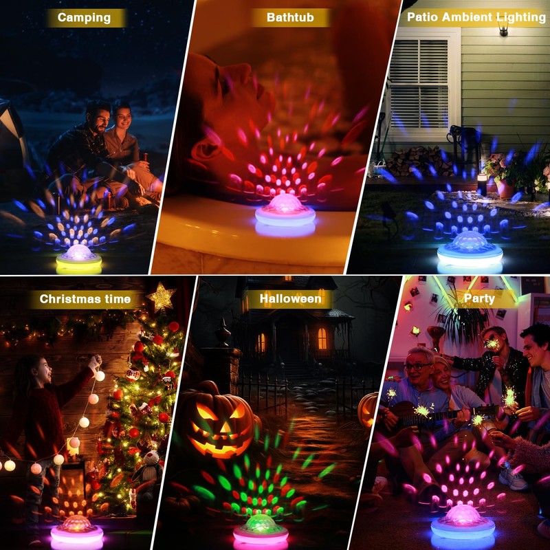 Solar Powered and USB Rechargeable Floating Pool Lights, 6.69 Inch