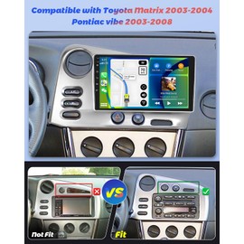 Hikity for Toyota Matrix 2003-2004 Android Car Stereo Radio with Wireless Carplay Android Auto, 2+64G 9 Inch Touchscreen Radio WiFi GPS Navigation Bluetooth FM RDS EQ Mirror Link