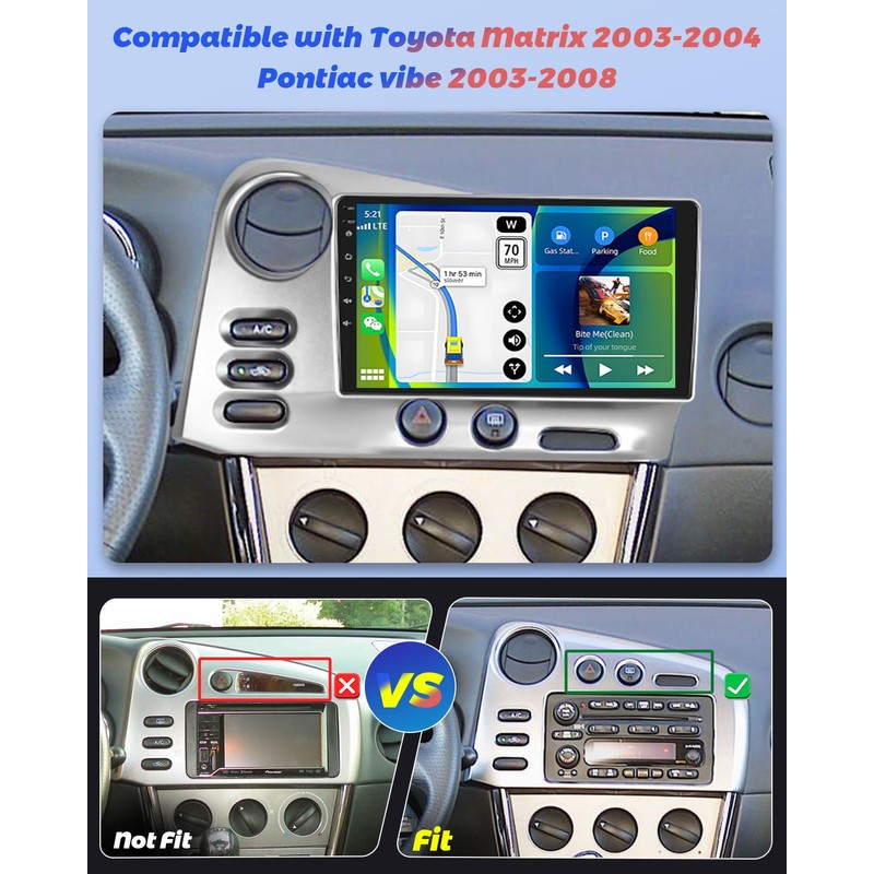 Hikity for Toyota Matrix 2003-2004 Android Car Stereo Radio with