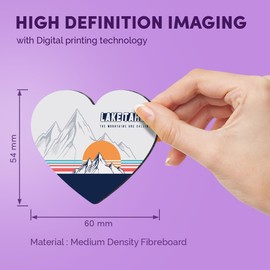 1x Heart MDF Magnet 6cm - Retro Lake Tahoe Skiing Mountains Ski - Fridge Locker Office Whiteboard Toolbox #59045