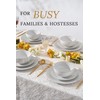 FOBENTA 12 Piece Embossed Dinnerware Sets for 4, Elegant Plates