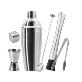 HOMEIDEAS 25oz Cocktail Shaker Set with Built in Strainer, Professional Stainless Steel Bar Shaker for Martini