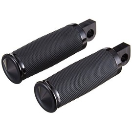 Kijima HD-05380 Motorcycle Parts, Foot Pegs, Metra, Billet Aluminum, Glossy, Black Anodized Black, Set of 2