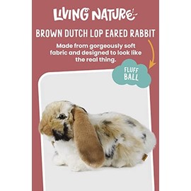 Living Nature Brown Dutch Lop Eared Rabbit Stuffed Animal | Fluffy Rabbit Animal | Soft Toy for Kids | 10 inches