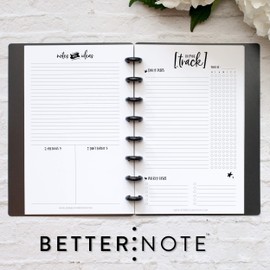 BetterNote Keeping Track Refill Pages for Discbound Notebook, Habit Tracker, Fits Disc TUL, Daily Weekly To Do, Happy Planner, ARC, Levenger Circa, Talia (Whimsy- 6 months, 8-Disc, 5.5"x8.5")
