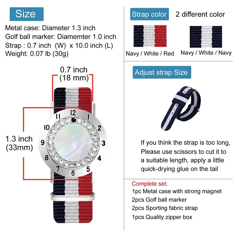 E TRUEE Golf Ball Marker with Golf Stroke Counter Bracelet,