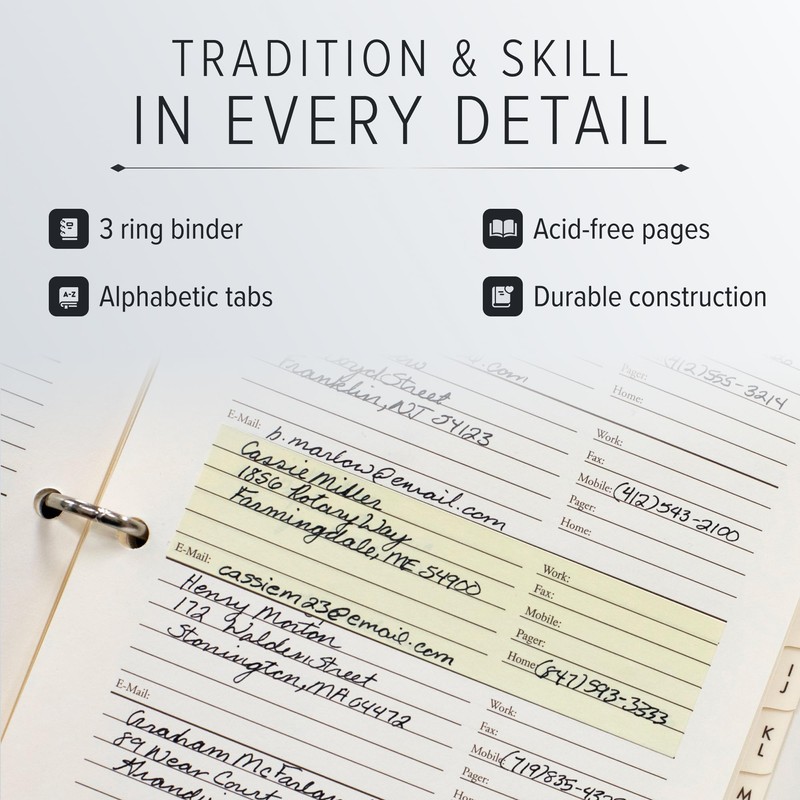 Gallery Leather Large Address Book with Alphabetical Tabs up to