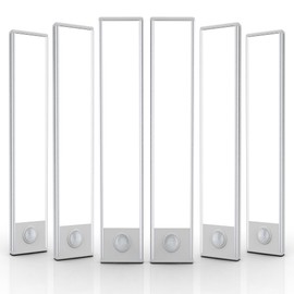 Under Cabinet Lights，6 Pack Motion Sensor Light Indoor，Wireless USB Rechargeable Magnetic Closet Lights，40 LED Under Counter Lights for Kitchen,Wardrobe,Hallway,Stairs，10 inch White Light