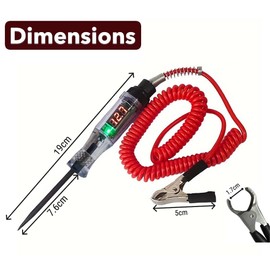 Ozchillon 3–48V Digital Automotive Test Light with LCD Display – Electric Circuit Tester, Voltage Meter, Fuse Checker, Continuity and Wire Probe Tool for Car, Truck, SUV, Trailer (3/24/48V RED)