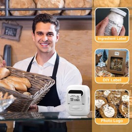 MARKLIFE Label Maker Machine with Tape Barcode Label Printer - Mini Portable Bluetooth Thermal Labeler, Easy to Use for Small Business Home Office Address Clothing Jewelry Retail Barcode