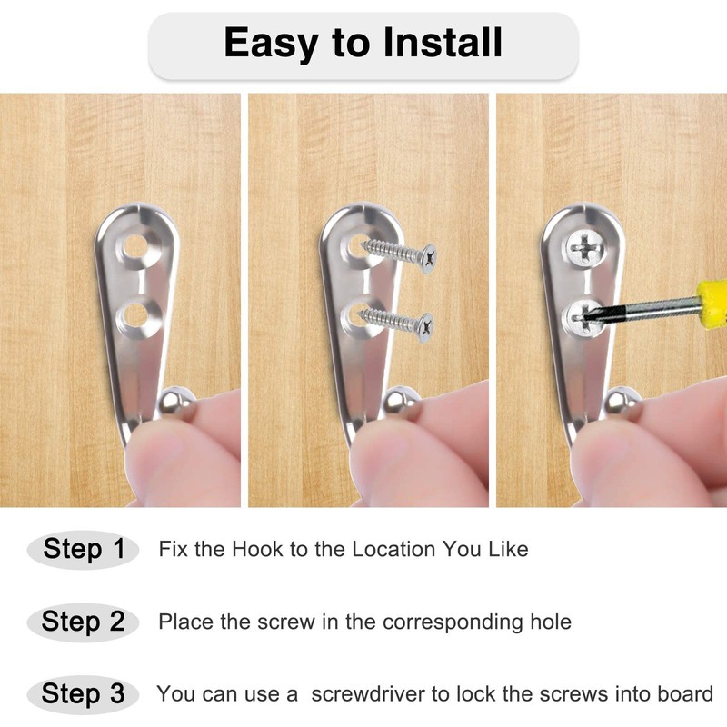 Annefly 14 PCS Wall Mounted Hooks Coat Hooks with 30