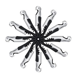 12 Packs Wine Opener-Corkscrew Wine Bottle Opener,Stainless Key Black Wine Bottle Opener Foil Cutter for Picnic, party, family,Restaurants