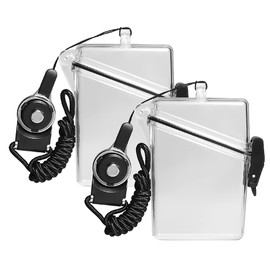 Sport Waterproof ID Card Badge Holder Case with Lanyard Cover Multiple Credit Cards, Registration, ins Card Heavy Duty Durable Locker Dry Box (Clear,2pack)