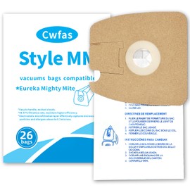 Cwfas 26 Pack Replacement Style MM Vacuum Bags, for Eureka Mighty Mite 3670 and 3680 Series Canisters Vacuums, Replaces 60295, 60295A, 60297A Part Vacuum Bags