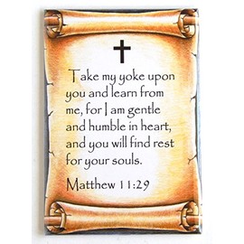 Matthew 11:29 Bible Verse Fridge Magnet (1.75 x 2.75 inches)