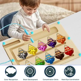 Montessori Educational Toys, Hand and Eye Coordination, Killing Time, Baby Toys, Boys and Girls, Building Blocks, Fingertip Training, Magnets, Number and Color Matching, Birthday Gift, Fine
