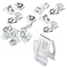 Flygun 20 PCS Car Dashboard Fixed Buckle Clip, Central Instrument Console Decorative Metal Buckle Base, Car Interior Front Console Fixed Clip Replacement, Universal Repair Accessory for Car (Silver)