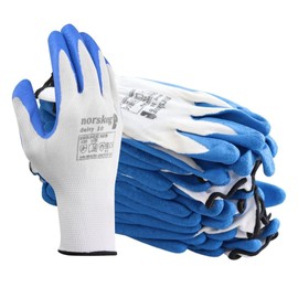 norskog DAISY - 12 Pairs - Work Gloves Gardening Gloves Latex Gloves for Men for Women Latex Coated Gardening Builders Mechanics: EN 420, EN 389 Size 6
