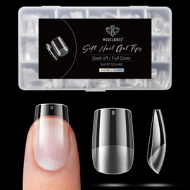 Modelones Nail Tips, Pre-shaped Full Cover Fake Nails Soft Gel Acrylic Nail Extension False Nail Kit 510PCS 15Sizes, Set 10