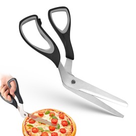 TNOMSNO Pizza Scissors, Pizza Cutter, Multifunctional Kitchen Scissors, Easy to Use and Clean Pizza Scissors, 27 cm Pizza Scissors for Crepes, Pies and Pizzas (Black)