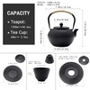 YJX 40.6 fl oz Cast Iron Teapot Set, Japanese Tetsubin