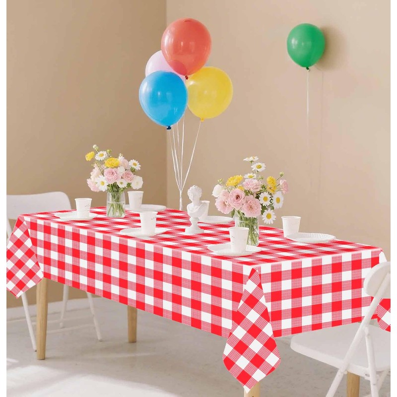 SietDESEO 2 Pack Red Gingham Tablecloth Rectangle 54 x 108