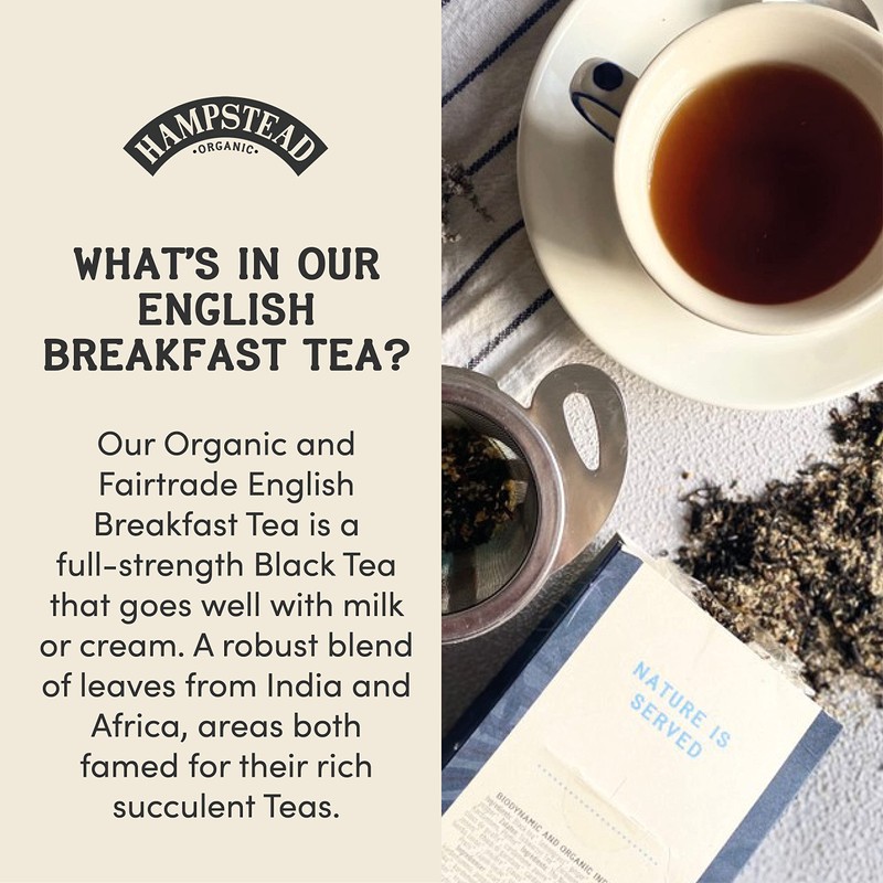 Hampstead Organic English Breakfast Loose Tea Pouch 100 g (Pack