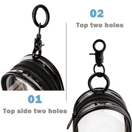 Linsaner Storage Bag for Organizing Data Cables, Earphone, Chargers, Keys, Change, Portable Transparent Storage Bag, Portable Multi-Function Storage Box (Black)