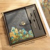 Juego De Cuadernos De Estilo Chino A5 De Piel Sintética,
