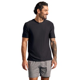 1 Pack, Men's Active Quick Dry Crew Neck T-Shirt, Black, Large