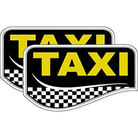 Taxi Sticker Decal Checkerboard Pattern (2 Pack) p150