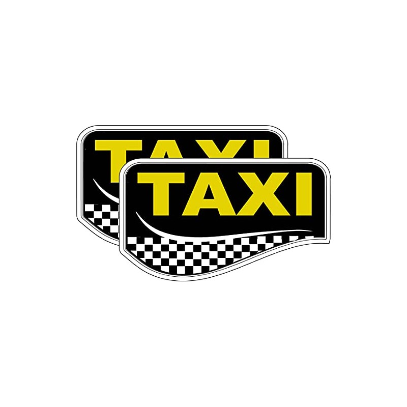 Taxi Sticker Decal Checkerboard Pattern (2 Pack) p150