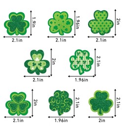 Dtzzou 32 Packs Glitter Shamrock Clover Cupcake Toppers Lucky Cupake Toppers for St Patrick's Day Irish Theme Party Favor Supplies