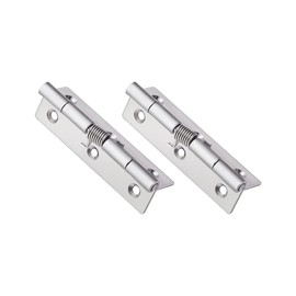 Spring Hinge Self-Opening Pack of 2 Stainless Steel Door Hinges, Automatic Closing Hinges for Invisible Doors, Closure of Spring Hinges (100 x 50 x 2 mm)