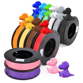 12 Pack 3D Printer Filament 1.75mm PLA 3D Printing Filament Bundle in Total 3KG, 12 Colors Dimensional Accuracy +/- 0.02 mm Widely Compatible for 3D Printing