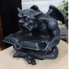 Notre Dame Horned Gargoyle With Spell Book Statue Demonic Bibliography
