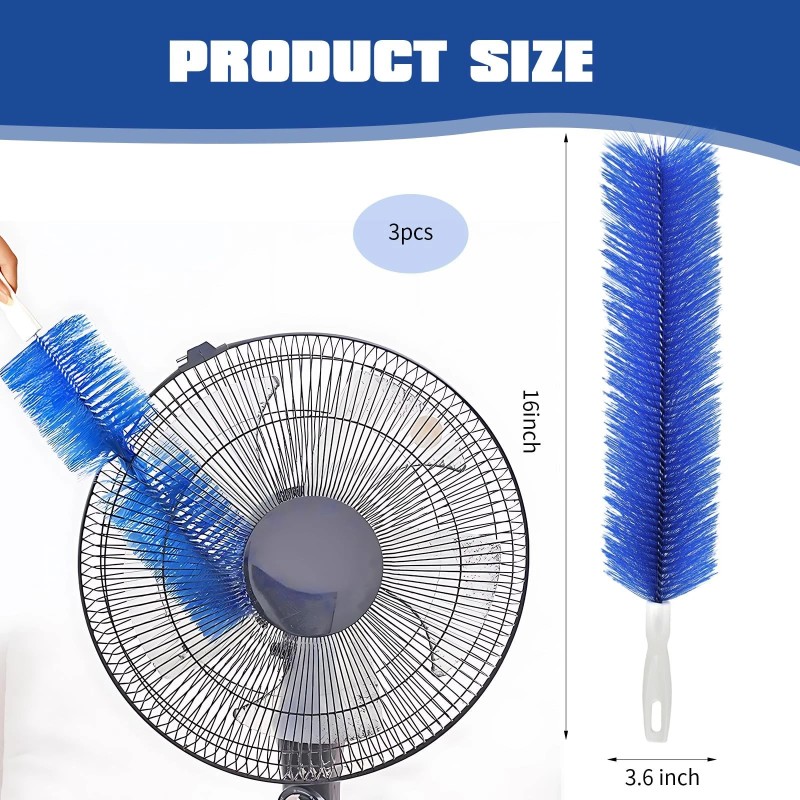 3-Pack Fan Cleaning Brush with Bendable Microfiber Dust Cleaning Brush