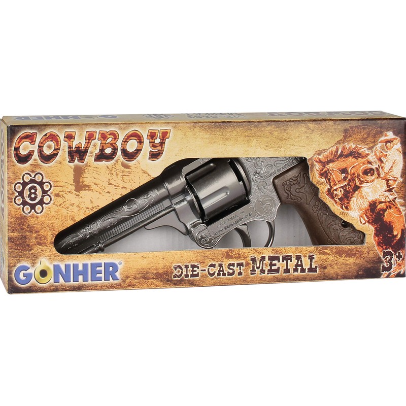 Gonher 80/0 - Revolver Cowboy 8-Schuss 20 cm silber