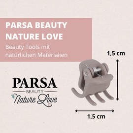 PARSA Beauty Nature Love Mini Wheat Straw Hair Claw Pack of 6 - Sustainable Hair Clip Made of Natural Material - Hair Accessory for Fashionable Hair Styling - Hair Clip Taupe