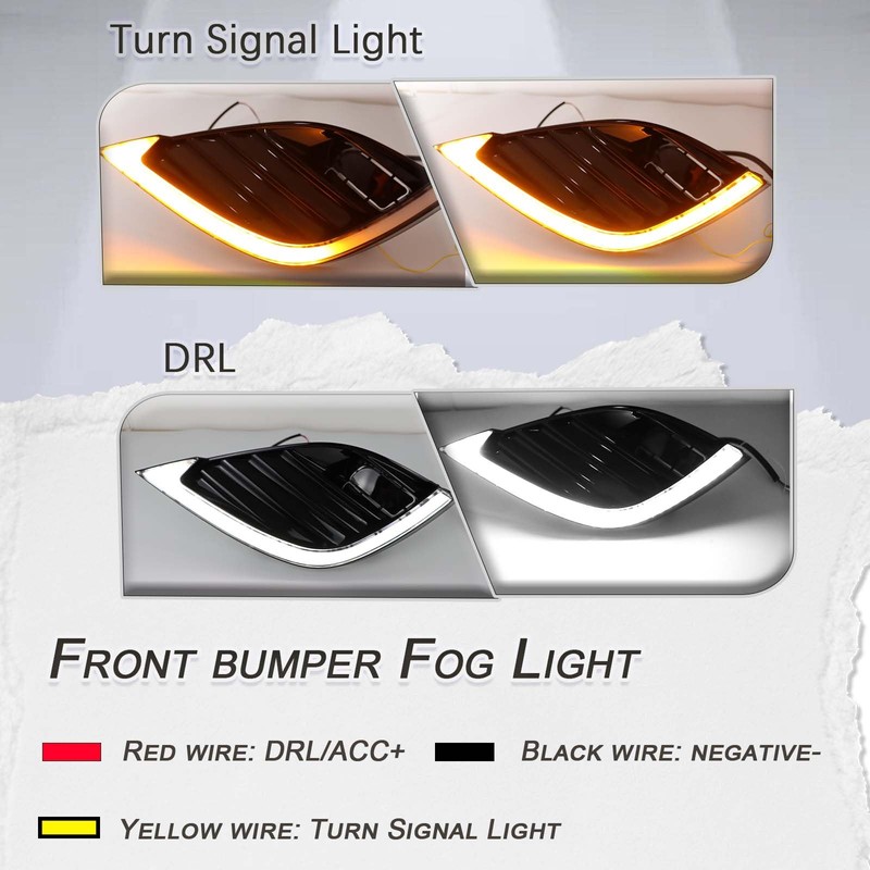 GEEGEETOP Switchback White/Amber LED Front fog light Daytime Running Lamp