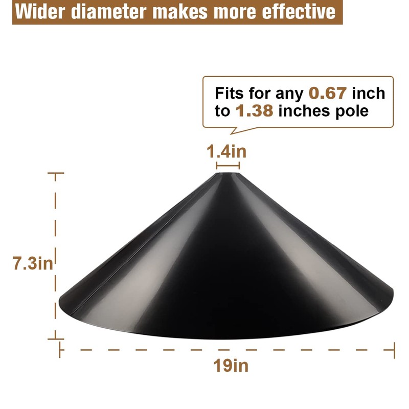 Garbuildman Squirrel Baffle for Bird Feeder Pole, Outside Pole Mount