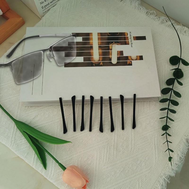 Zucosue 10 Pairs Clear Silicone Temple Tips, Soft Ear Grips