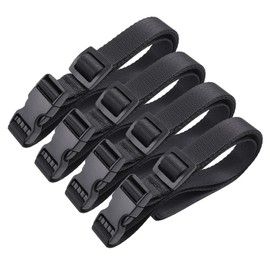 Vigorport Utility Straps with Quick Release Buckle, Nylon Backpack Accessory Sleeping Bag Strap, Adjustable for Hiking, Travel, Outdoor Sports-4 Pack (Black, 0.75" W-40” L)