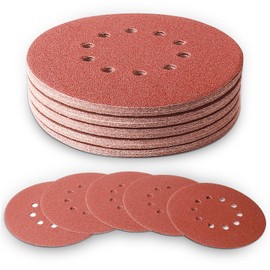 UQIPLB 40 PCS 9 Inch 10 Hole Sanding Discs 80 Grit Hook and Loop Sandpaper for Drywall Sander
