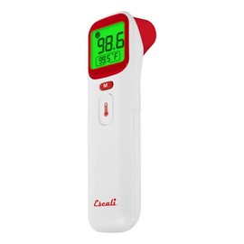 Escali Ear and Forehead Thermometer, Fever Alarm and Large Backlit Digital Display- Red/White, BT601